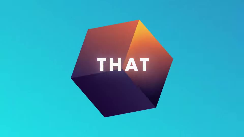 Words animate across blue and orange geometric forms in a bright title sequence.